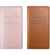 Yarnic Car Registration &amp; Insurance Holder, Pu Leather, Unisex-Adults, Car Owners, 3 Pockets, 2 S...