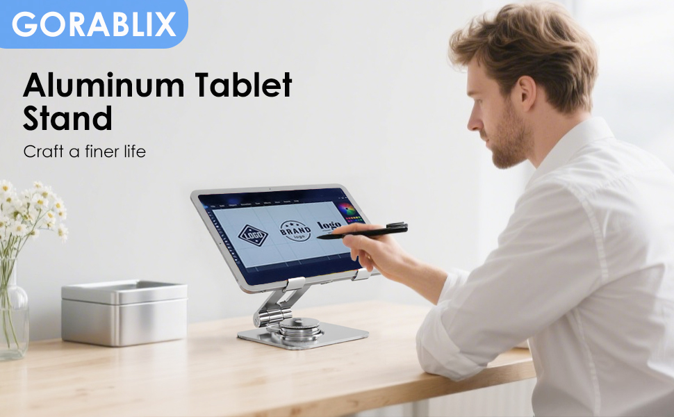 GORABLIX Aluminum Tablet Stand, Craft a finer life.