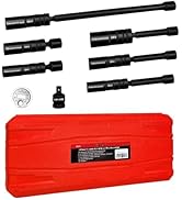 WETT 3/8-Inch Drive Magnetic Swivel Spark Plug Removal Tools Socket Set, 12 Point 360° Spark Plug...