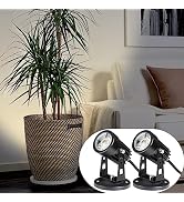 SUNVIE 2 Pack LED Spot Lights Indoor for Plants Uplights Lamp Accent Lighting Decor 120V Warm Whi...
