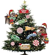 CINSOEN 12 Pcs Funny Dinosaur Christmas Tree Topper, Funny Christmas Tree Hanging Ornaments Inclu...