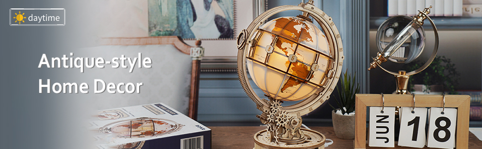 ROKR 3d wooden puzzles globe light st003-BANNER