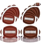 24 Pcs Football Plates - Rugby Shape Design Paper Plate, Disposable Dinner Dessert Paper Plates T...