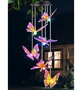 Butterfly Wind Chimes, Solar Wind Chimes/ Wind Chimes for Outside Color Changing (Gifts for mom/G...