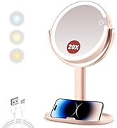 MIYADIVA Makeup Mirror with Lights,20X Magnifying Mirror with Light and Touch Switch,Vanity Mirro...