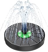 Yzert Solar Fountain for Bird Bath Green Flower White Lights, 3.5W Glass Solar Bird Bath Fountain...