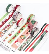 Ovatt Christmas Washi Tape Set, 10 Rolls Washi Tape Perfect for Bullet Journal, DIY Crafts, Plann...