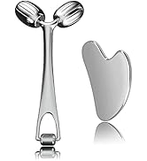 Yeamon Face Massager, Metal Face Roller Gua Sha Massage Tool for Face Neck Eye Body Skin Care, Fa...