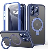 SKYLMW for iPhone 15 Pro Max Case with Invisible Magnetic Stand, Compatible with Mag-Safe Translu...