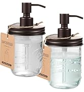 SheeChung Mason Jar Soap Dispenser, Dish Soap Dispenser Kitchen, Stainless Steel Pump Lid, Glass ...