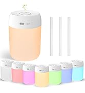 BAMCOO Portable Mini Humidifier, 650ml, Colorful LED Light &amp; Warm Light, Cool Mist, USB, Personal...
