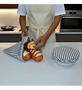 WDJLMLP Reusable Linen Bread Bag –Homemade Sourdough Bread Sourdough Bread Bag (12 x 17.7 in) + L...