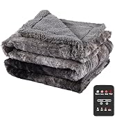 Eydna Electric Heated Blanket Throw Size 50" x 60", Super Cozy Warmth Soft with 4 Heating Levels ...