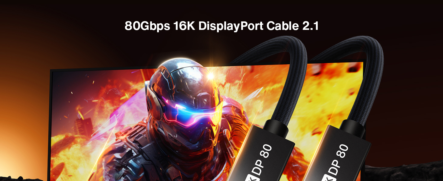 80Gbps DisplayPort Cable 2.1