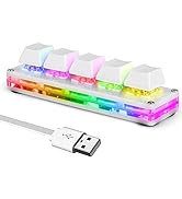 Ecarke 5 Keys Mini Macro Mechanical Keyboard Gaming Keypad with USB Data Cable for Windows Mac OS...