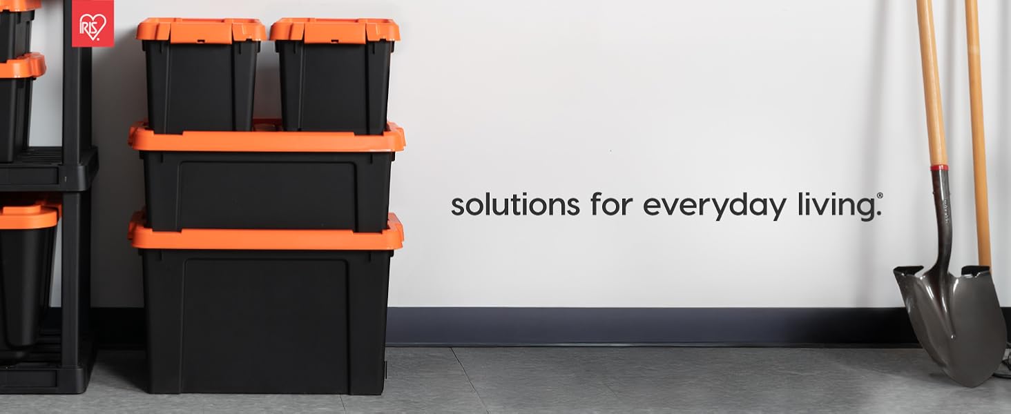Lockable Storage Bins with Lids Heavy Duty, Stackable Containers, Garage Organizing Bins Moving Tubs