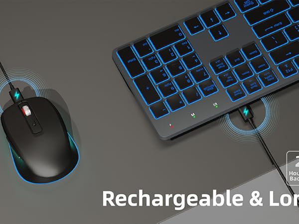 Rechargeable and long-Lasting keyboard and mouse
