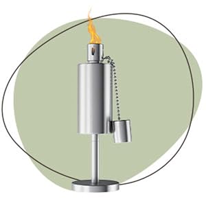 Image of outdoor torches for patio, large citronella candles outdoor.