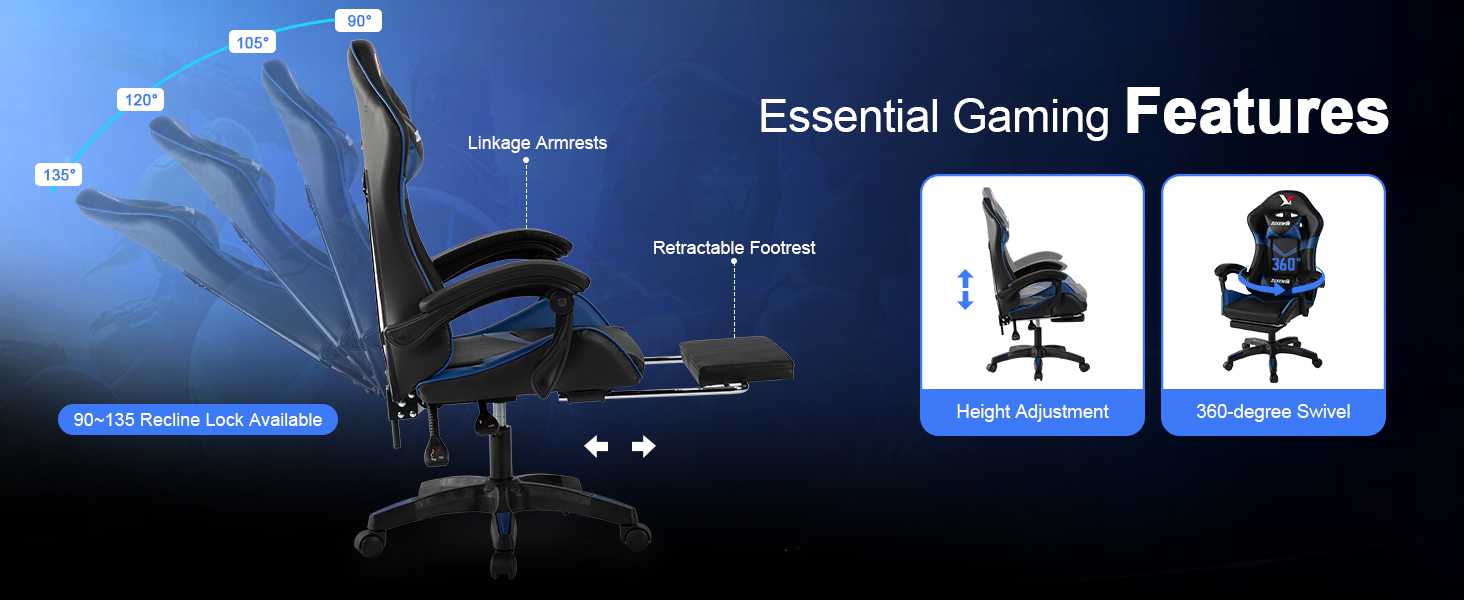 recline gaming chair,height adjustable