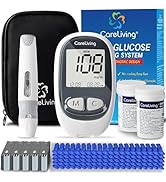 CareLiving MM1100 Blood Glucose Monitor Kit with 100 Test Strips, 100 Lancets, 1 Blood Glucose Me...