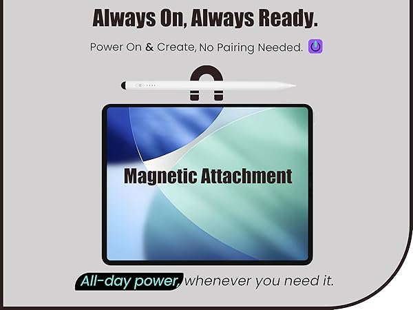 All-day power, whenever you need it.Magnetic Attachment