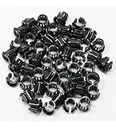 BOPOREAE 50pcs Opened Black Snap Bushing 3/8"(10mm) Mounting Dia, Plastic Cable Hole Grommets for...