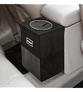 Car Trash Can with Lid - Bag Hanging Storage Pockets Leak-Proof Organizer Collapsible and Portabl...