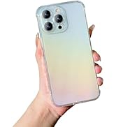 FABSPARK for iPhone 15 Pro Phone Case,Transparent Iridescent Gradient Laser Case,Full Camera Shoc...