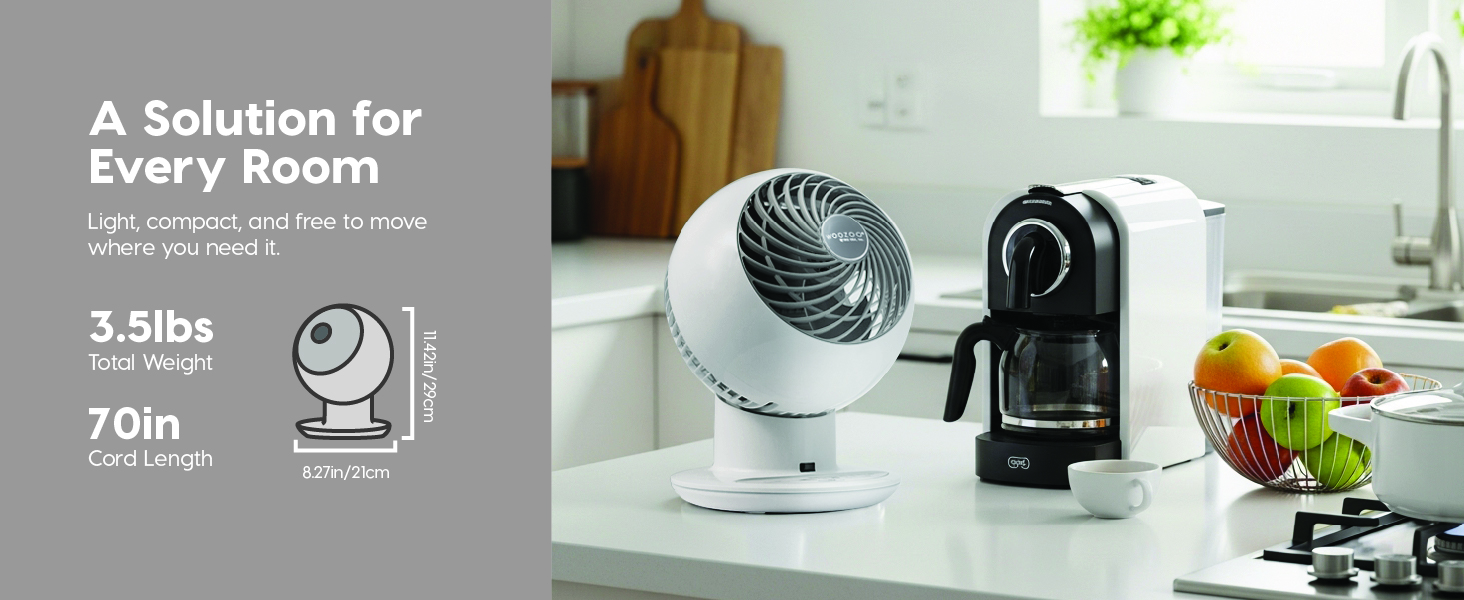 IRIS USA WOOZOO Air Circulator Fan with Remote, Oscillating, 5 Speeds, 82ft Max Air Distance