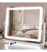 ROLOVE 22x19 Inch Lighted Vanity Mirror with Dimmable LED Lights - 3 Color Modes, Smart Touch Con...