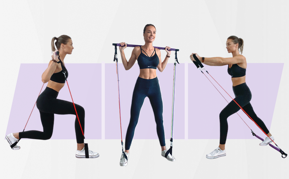 Compact exercise bars for home workouts, perfect for Pilates at home equipment