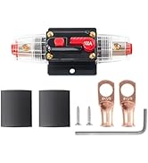 NuIth 100 AMP Car Inline Circuit Breaker with Manual Reset 4-12 AWG, 12-24V DC Audio Inline Fuse ...