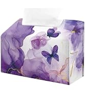 Doojoayie Marble Print Facial Tissue Holder Butterfly Tissue Box Cover Rectangle 4.5“x9.5”x3.7 Mo...