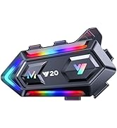BTQILEYOO Y20 Motorcycle Helmet Bluetooth Headset, Flash Color RGB Lighting Effect, Bluetooth 5.3...