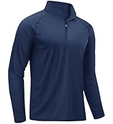 TACVASEN Men's Long Sleeve Athletic Shirts 1/4 Pullover Zip Sun Protection Rash Guard UPF 50+ Out...
