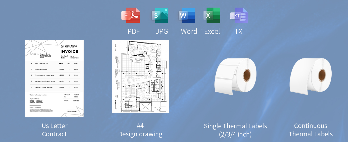 Compatible with many label paper size