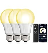 OUTON 3 Pack A19 9W LED Dimmable Light Bulb with Remote Control, 60 Watt Equivalent, 810 Lumens, ...