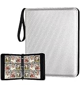 GERMUN Silver 9 Pocket Card Binder, Premium Zip Trading Card Binder, 720 Double Sided Pocket PU C...
