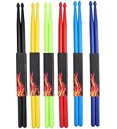 Suwimut 6 Pairs 5A Nylon Drumsticks, Exercise Plastic Drum Sticks, Lightweight and Durable Sticks...