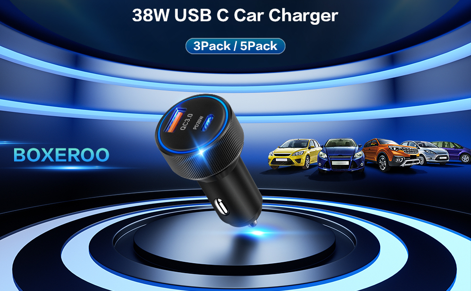 38W USB C Car Charger