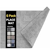homing Faux Leather Heat Resistant Placemats 6 Packs, Waterproof Wipeable Dining PU Place Mats fo...