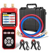 ROGVOC 2-Port Digital Manifold Tester Gauge for HVAC, AC Diagnostic Equipment with 2 Thermometer ...