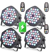 Wireless Rechargeable Par Can Lights 4 Pack Wireless Led Uplights Battery Powered Uplighting RGB ...