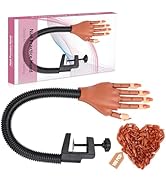 Practice Hand for Acrylic Nails, Professional Nail Practice Hand Nail Training Hand, Flexible Mov...