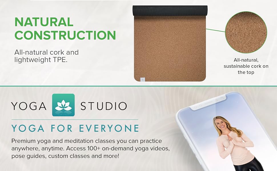 Gaiam Cork Yoga Mat, 5mm