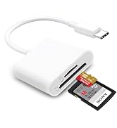 USB C SD Card Reader for iPhone 15 16, Dual Card Slots Micro SD Card Reader USB C Support SD and ...