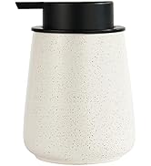 12Oz Ceramic Liquid Soap Dispenser - Modern Lotion Hand Soap Dispenser with Easy-to-Press Black P...