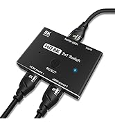 CABLEDECONN HDMI 2.1 Ultra HD 8K High Speed 48Gbps Directional Switch Adapter 2in 1out 8K@60Hz 4K...