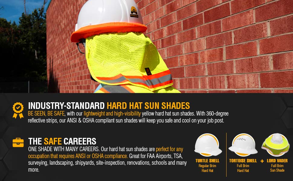 KwikSafety VADER Hard Hat Sun Shade Hi Vis Reflective Cooling Mesh High Visibility ANSI OSHA