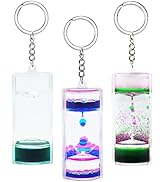 Set of 3 Liquid Motion Bubbler Keychains , Sensory Fidget Toys for Kids 7-12, Liquid Motion Bubbl...